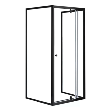 Leziter Flexi falsíkra szerelhető szögletes zuhanykabin 90x90 cm zuhanytálca nélkül fekete kád, zuhanykabin