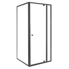 Leziter Flexi sarokba szerelhető szögletes zuhanykabin 80x80 cm zuhanytálca nélkül fekete kád, zuhanykabin