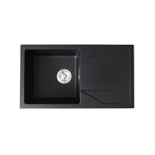 Leziter Gori szögletes egy medence + csepegtető gránit mosogató szifonnal fekete mosogatótálca