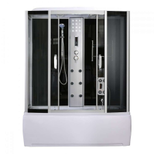 Leziter HTSR-170B Emilia 170 Hidromasszázs Kádkabin elektronikával Black kád, zuhanykabin