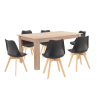 Leziter Lola 6+1 étkező garnitúra fekete-sonoma tölgy