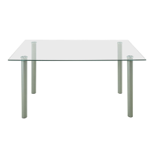 Leziter LUA140W Berna 140 cm szögletes üveg étkezőasztal transparent bútor