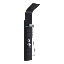  Leziter LZP-940 Alegro Black hidromasszázs zuhanypanel, rozsdamentes acél kád, zuhanykabin