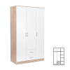 Leziter Miami gardróbszekrény 120x205 cm fehér-sonoma tölgy