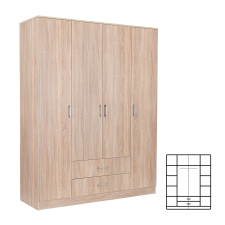 Leziter Miami gardróbszekrény 160x205 cm sonoma tölgy-sonoma tölgy bútor