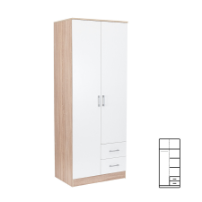 Leziter Miami gardróbszekrény 80x205 cm fehér-sonoma tölgy bútor