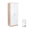 Leziter Miami gardróbszekrény 80x205 cm fehér-sonoma tölgy