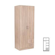 Leziter Miami gardróbszekrény 80x205 cm sonoma tölgy-sonoma tölgy bútor