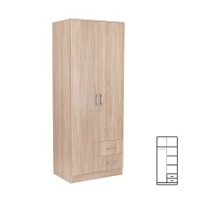 Leziter Miami gardróbszekrény 80x205 cm sonoma tölgy-sonoma tölgy bútor