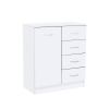 Leziter Miami komód 1ajtós 4 fiókos 80x92 cm fehér-fehér
