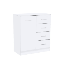 Leziter Miami komód 1ajtós 4 fiókos 80x92 cm fehér-fehér bútor