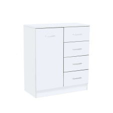 Leziter Miami komód 1ajtós 4 fiókos 80x92 cm fehér-fehér bútor