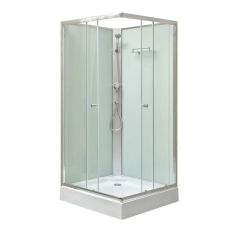 Leziter Polo White II 90x90 cm szögletes fehér hátfalas zuhanykabin zuhanytálcával kád, zuhanykabin