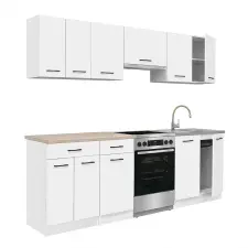 Leziter Praktik 240 konyhabútor fehér korpusz, fehér front bútor