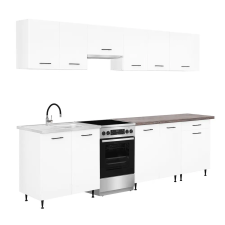 Leziter Primo 280 konyhabútor fehér, rauna szil munkalappal bútor