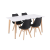 Leziter Silla 150 4+1 étkező garnitúra fehér-fekete