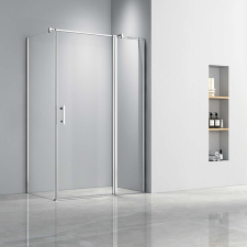  Leziter Simple 80x120 cm nyílóajtós aszimmetrikus zuhanykabin zuhanytálca nélkül kád, zuhanykabin