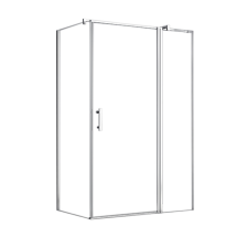 Leziter Simple 80x120 cm nyílóajtós aszimmetrikus zuhanykabin zuhanytálca nélkül kád, zuhanykabin