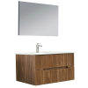 Leziter Trent Fürdőszobabútor 100 cm kerámia mosdóval (2 fiókos) tükörrel 60x100 cm sunset tölgy