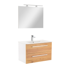 Leziter Vario Clam 80 komplett fürdőszoba bútor fehér-tölgy fürdőszoba bútor