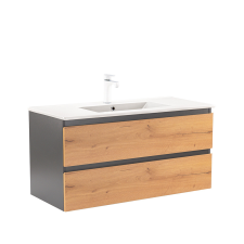 Leziter Vario Forte 100 alsó szekrény mosdóval antracit-tölgy fürdőszoba bútor