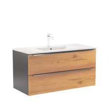 Leziter Vario Trim 100 alsó szekrény mosdóval antracit-tölgy fürdőszoba bútor