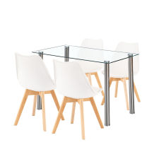 Leziter Velon 4+1 étkező garnitúra fehér-fehér bútor