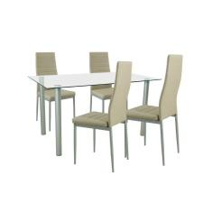 Leziter Verna 4+1 étkező garnitúra bézs-szürke bútor