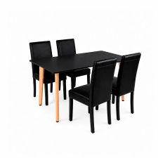 Leziter Verona 120 4+1 étkező garnitúra fekete-fekete bútor