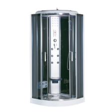 Leziter Vital Black 80x80 cm íves hidromasszázs zuhanykabin kád, zuhanykabin