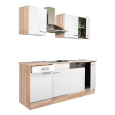 Leziter Yorki 220 konyhabútor sonoma tölgy korpusz,selyemfényű fehér fronttal bútor