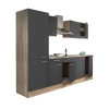 Leziter Yorki 270 konyhablokk sonoma tölgy korpusz,selyemfényű antracit fronttal polcos szekrénnyel
