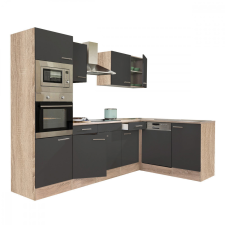 Leziter Yorki 280 konyhablokk sonoma tölgy korpusszal, selyemfényű antracit fronttal bútor
