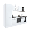 Leziter Yorki 280 konyhabútor fehér korpusz,selyemfényű fehér front alsó sütős elemmel polcos szekrénnyel