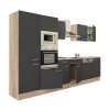 Leziter Yorki 340 konyhablokk sonoma tölgy korpusz,selyemfényű antracit fronttal polcos szekrénnyel