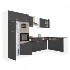 Leziter Yorki 340 sarok konyhabútor fehér korpusz,selyemfényű antracit fronttal bútor