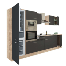 Leziter Yorki Konyhabútor - Sonoma Tölgy/Antracit - 330 cm bútor