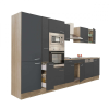 Leziter Yorki Konyhabútor - Sonoma Tölgy/Antracit - 370 cm