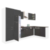 Leziter Yorki Sarokkonyhabútor - 340 cm - Fehér/Antracit