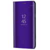LG LG K52 / K62, Oldalra nyíló tok, hívás mutatóval, Smart View Cover, lila (utángyártott)