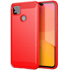 LG LG Q8 (2018), Szilikon tok, közepesen ütésálló, szálcsiszolt, karbon minta, piros tok és táska