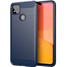 LG LG Q8 (2018), Szilikon tok, közepesen ütésálló, szálcsiszolt, karbon minta, sötétkék tok és táska