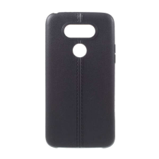 LG Szilikon telefonvédő (bőr hatású, varrás minta) FEKETE LG G5 (H850) tok és táska