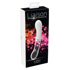 Liaison - akkus, szilikon-üveg LED G-pont vibrátor (áttetsző-fehér) vibrátorok