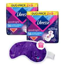 Libresse Goodnight éjszakai egészségügyi Betét 2x16db + Ajándék Libresse Alvómaszk intim higiénia