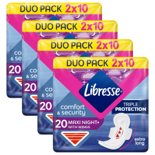 Libresse Maxi Night+ Comfort &amp; Security éjszakai egészségügyi Betét 4x20db intim higiénia