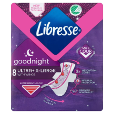 Libresse Ultra+ X-Large Goodnight szárnyas éjszakai egészségügyi betét 8 db intim higiénia