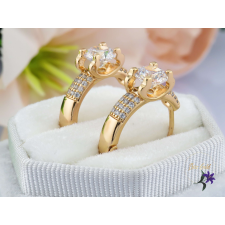  Lidia antiallergén fehérköves karika fülbevaló-18K fülbevaló