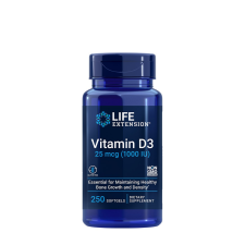 Life Extension D-vitamin 25 mcg (1000 NE) (250 Lágykapszula) vitamin és táplálékkiegészítő