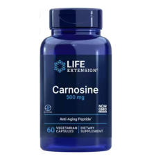 Life Extension Élethosszabbító karnozin, karnozin, 500 mg, 60 növényi kapszula  B1-vitamin és antioxidáns az izomregeneráció támogatására / Lejárat 11/2023 vitamin és táplálékkiegészítő